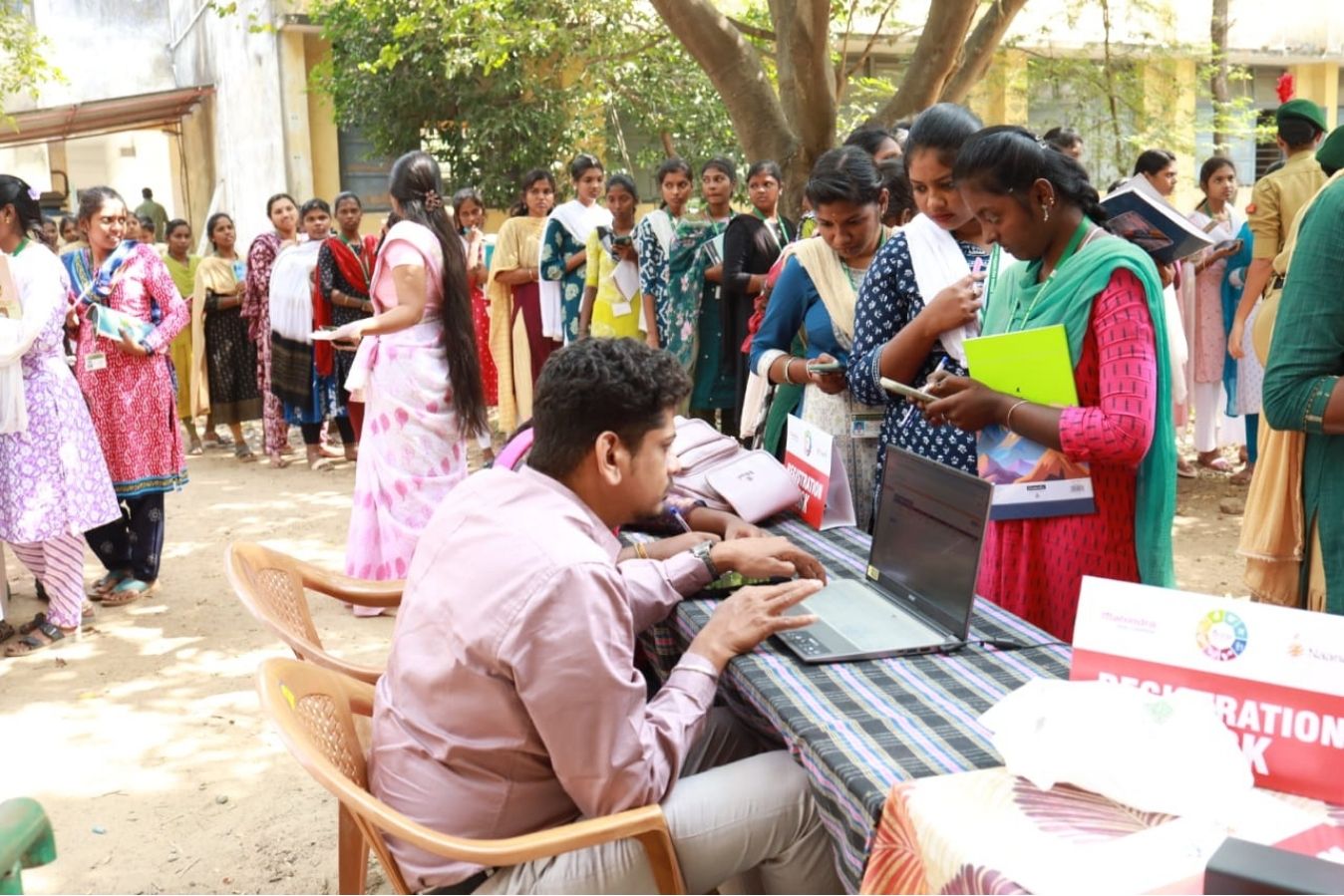 Students at a recruitment drive